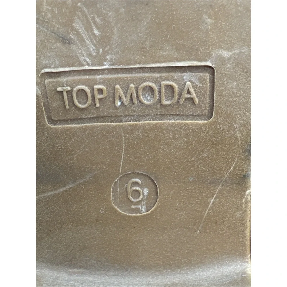 Top Moda Brown Suede Ankle Booties with Side‎ Zipper Size 6